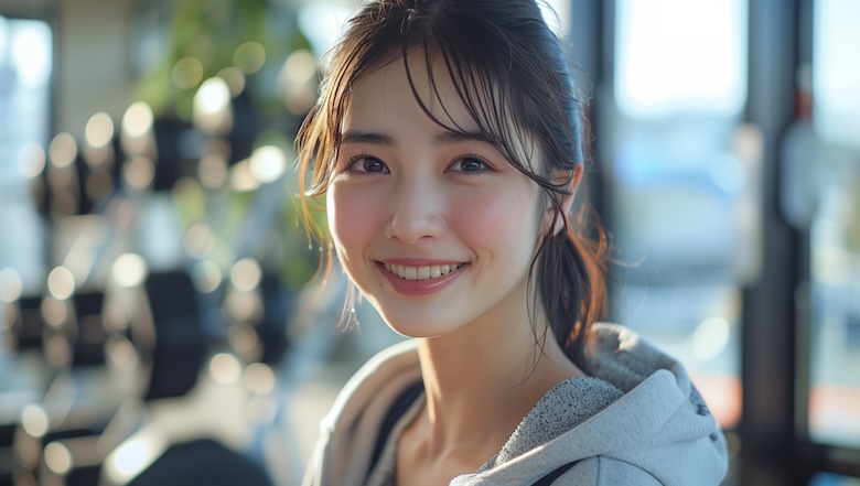 遠隔操作にハマる女性の画像