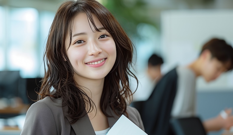 海外発送について解説する女性の画像