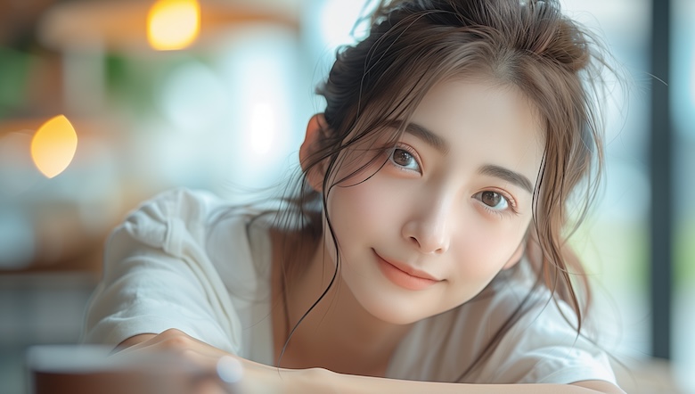 商品紹介をする女性の画像