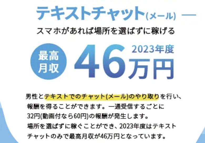 メッセージだけで月収46万円