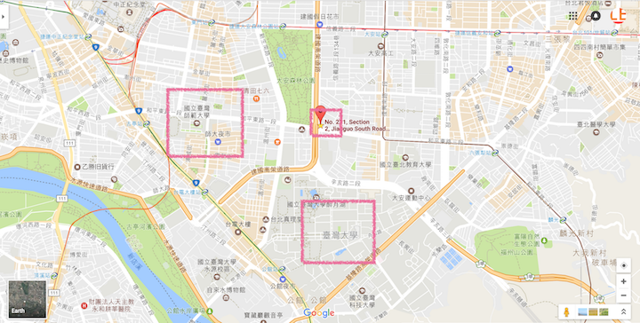 語学学校の地図