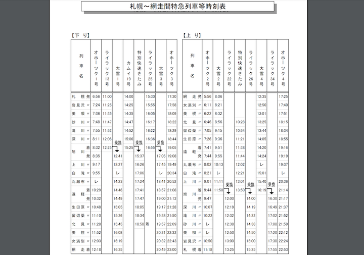 特急カムイ 時刻表 特急カムイ・ライラック（札幌〜旭川）割引＆乗車ガイド【2020年度版】