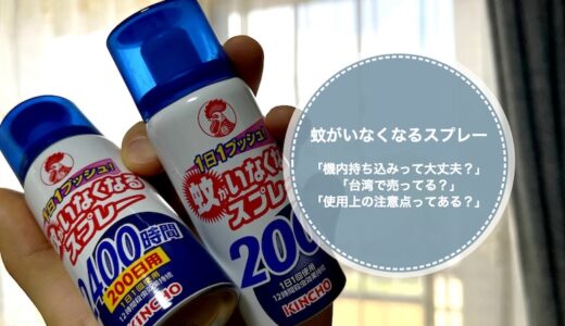 台湾入国で「蚊がいなくなるスプレー」の機内持ち込みは可能？